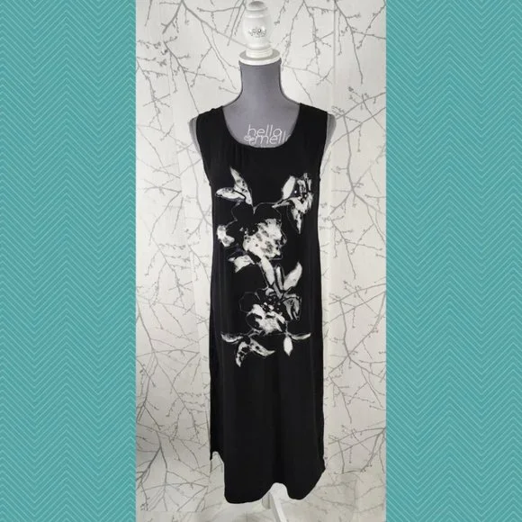 Dolce Bella | Dresses | Dolce Bella Black White Floral Sequin Midi Shift  Dress | Poshmark